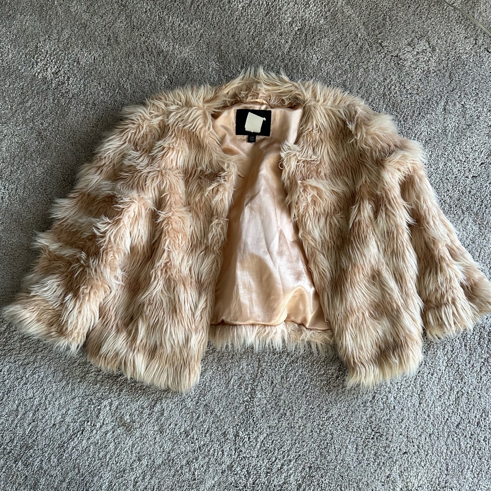 Pink fake fur jacket